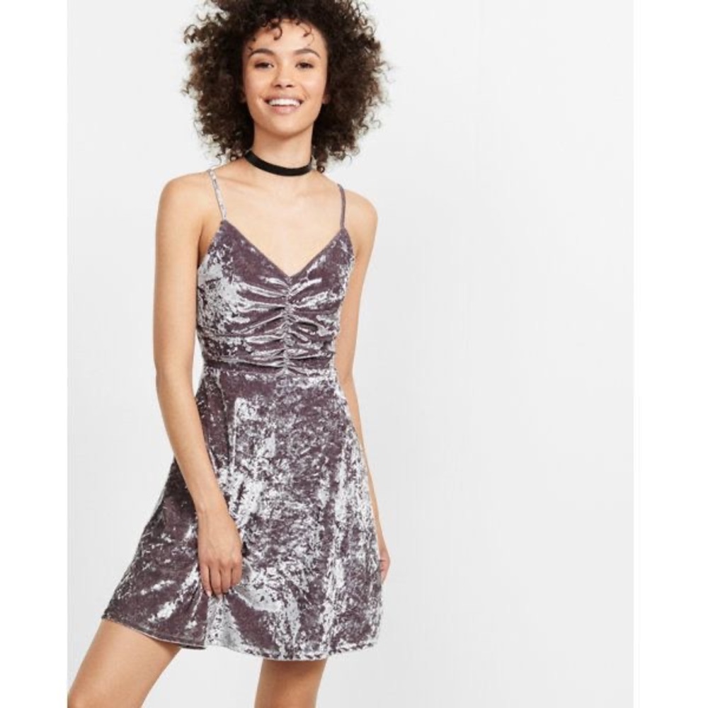 Grey Satin Dress